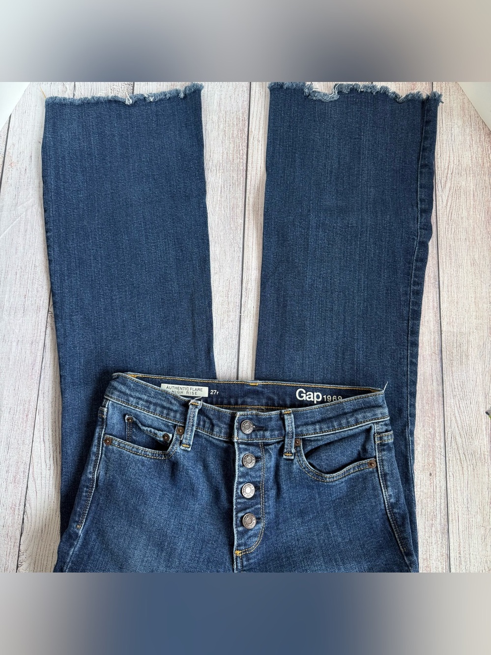 GAP Authentic Flare High Rise Button Fly Jeans 27 R